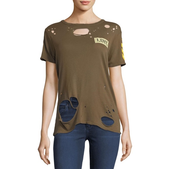 Chaser Tops - Chaser | major love army distressed tee LARGE